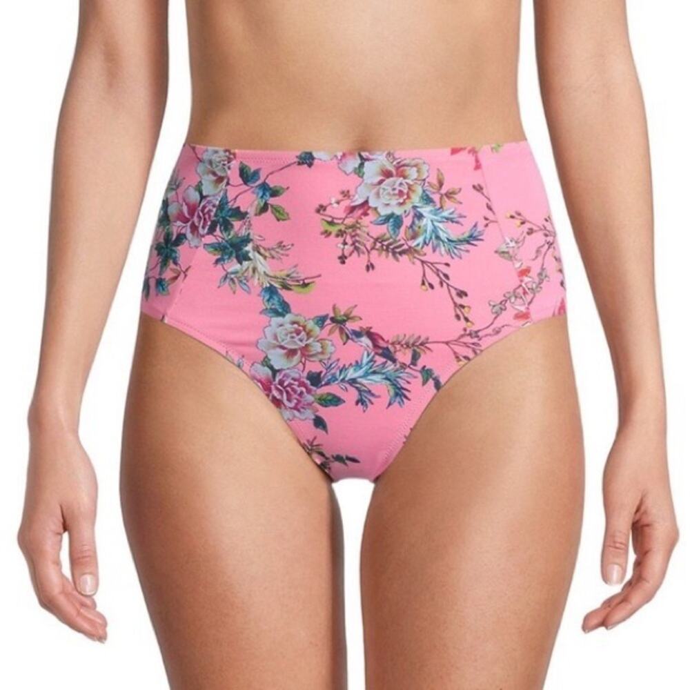 Johnny Was Malakye High Waisted Bikini Bottom Pink Size XS